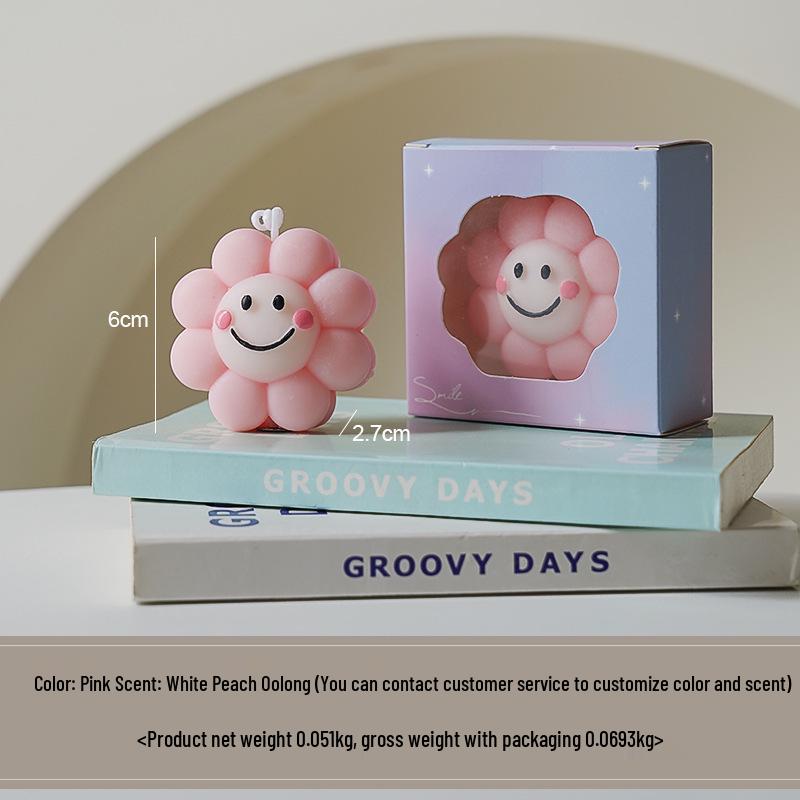 Sunflower Scented Candle - Handmade Flower-Shaped Cute Ornament Souvenir