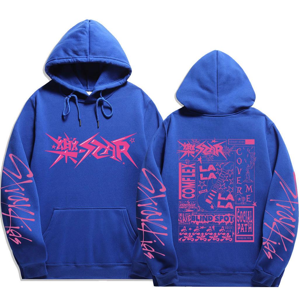 Stray kids singer combo cuffs threaded hem threaded autumn/winter hoodie sweater top
