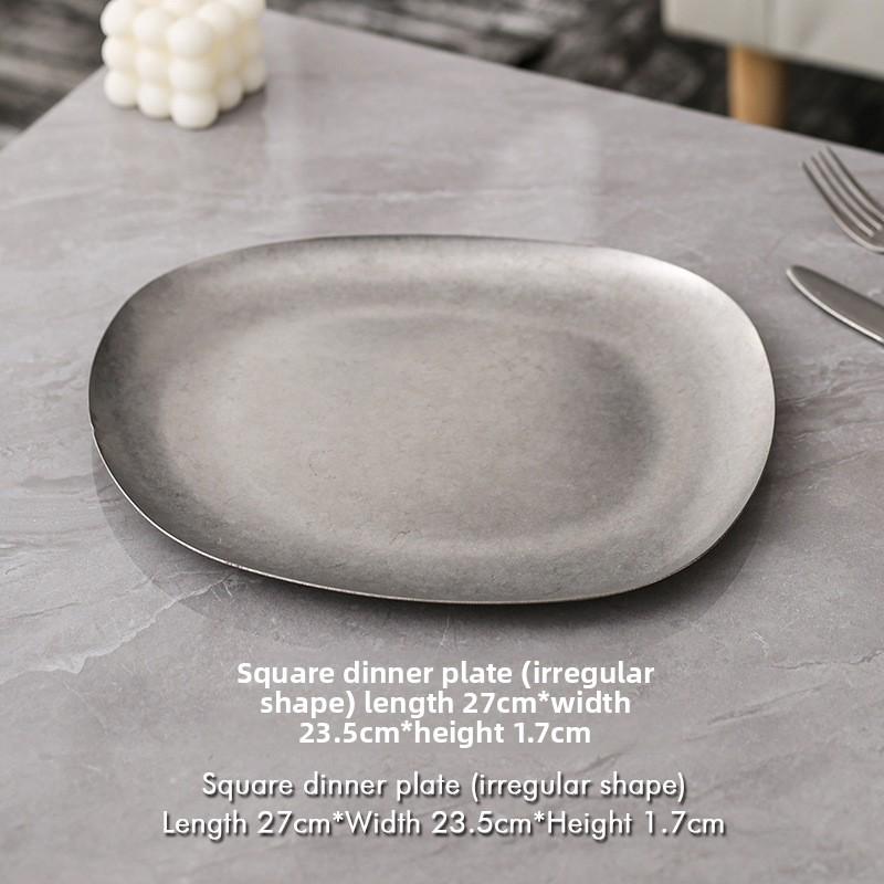 Декоративная тарелка в стиле ретро, уникальный дизайн, нержавеющая сталь, прочная, для дома, ресторана, улицы, западная столовая посуда