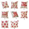 Christmas Embroidered Tufted Throw Pillow Luxe Polyester Decorative Cushion For Sofa Bedroom Holiday Home Decor