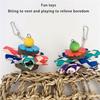Multiuse Bird Perch Chewable Hammock Cage Hanging Toy with Natural Woven Straw Safe For Pet Parrots Entertainment Fun