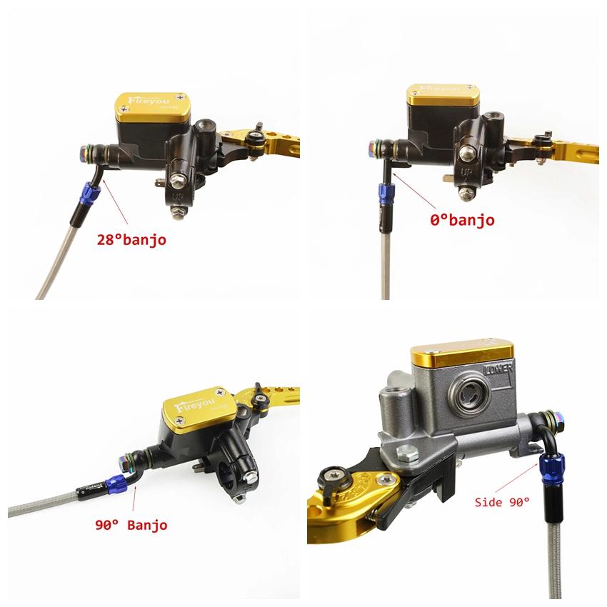 Тормозной фитинг-банджо, алюминиевый мотогидравлический усиленный тормозной масляный шланг сцепления AN3 для мотоцикла, квадроцикла, мотоцикла, багги