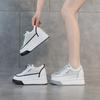 Leather Little White Shoes Women's 2025 New Mesh Breathable Thick Baseplate Shoes Muffin Sports Shoes Inner Height Increase Casual Women's Shoes