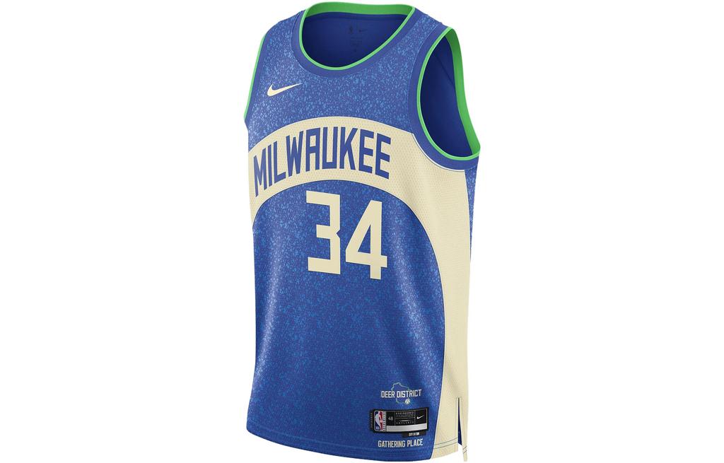 Nike Баскетбольная майка NBA Милуоки Бакс Giannis Antetokounmpo City Edition 23/24 Swingman DX8509-407