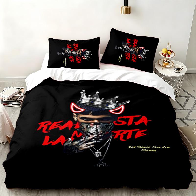 Anuel AA 3pc set Perfect for bedroom use Comfortable bedding set includes a duvet cover and two pillowcases Ideal birthday or Christmas gift