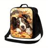Adjustable Border Collie Puppy Print Insulated Lunch Bag – Reusable, Lightweight & Foldable for Work, School, Picnics,