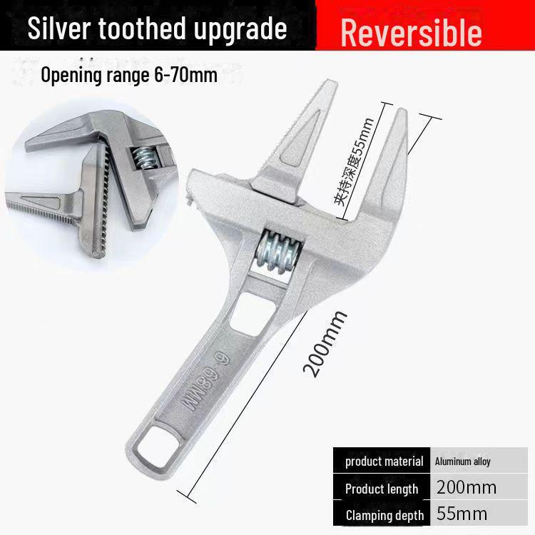 Гаечный ключ для ванной комнаты из алюминиевого сплава с большим отверстием, короткая ручка для универсального монтажа/ремонта кранов и клапанов