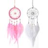 Handmade Dream Catcher with Feather Wall Car Home Hanging Decor White