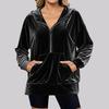 Autumn and Winter Long Sleeved Fashionable Half Zipper Artistic Retro Women's Hoodies