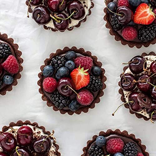 KIUKIU Tart Pans with Removable Bottoms, Set of 6, 10cm and 3-inch Pie Pans, Design Baking Supplies