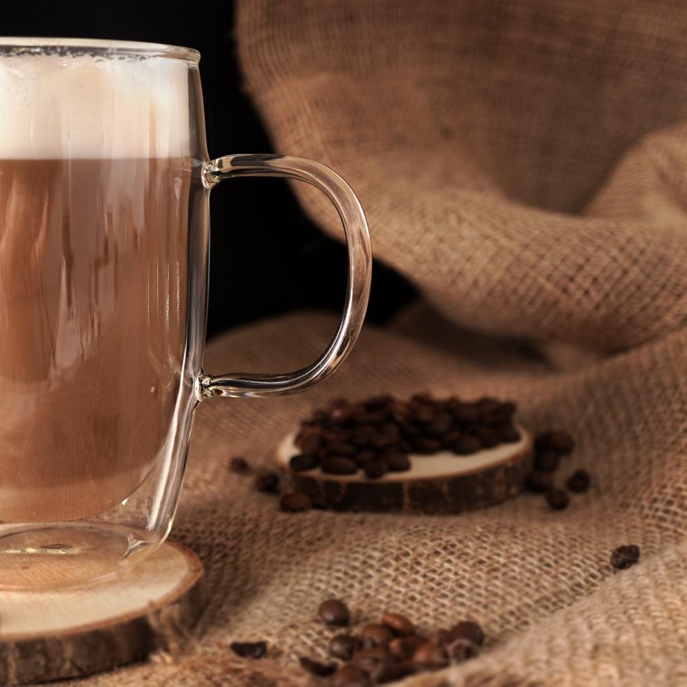 Double-walled thermal glass for latte coffee DOUBLE 430 ml 4 pcs.