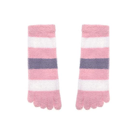 2025 зимние носки-полуноски контрастного цвета для защиты ног в полоску без запаха носки с пятью пальцами для бега