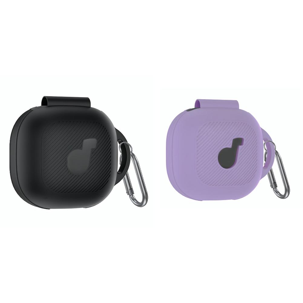 Силиконовый чехол с карабином Защитный чехол-скин Ударопрочный чехол для наушников Чехол-крышка Виден светодиод и логотип для Anker Soundcore P40i