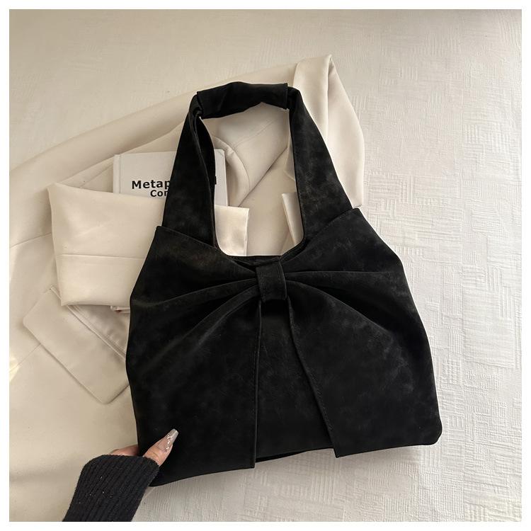 Autumn Winter New Fashi Simple Shoulder Bag Large Capacity Tote Bow Underarm Stylish Handle Bag Texture Simple Commuting Bag