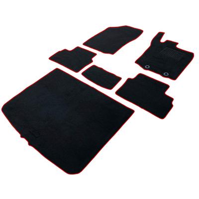 Fenice Car Mat Floor Mat Luggage Mat Set Domestic Production Rocky Toyota Rise 200 Black x Lock Thread Red Shape Anti-Slip Car Mat Parts