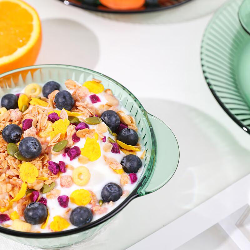 LOVWISH Нордический темно-зеленый стеклянный набор посуды для ужина