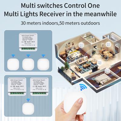 Wi-Fi Умный Модуль Переключателя DIY Реле Автоматический Выключатель RF 2.4G Кнопка ВКЛ ВЫКЛ Приложение Cozylife Дистанционное Управление Работает с Alexa Google Home Алисой