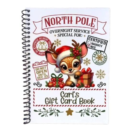 Книга подарочных карт на Рождество, на спирали, держатель для подарочных карт, сделай сам, Счастливого Рождества, колледж