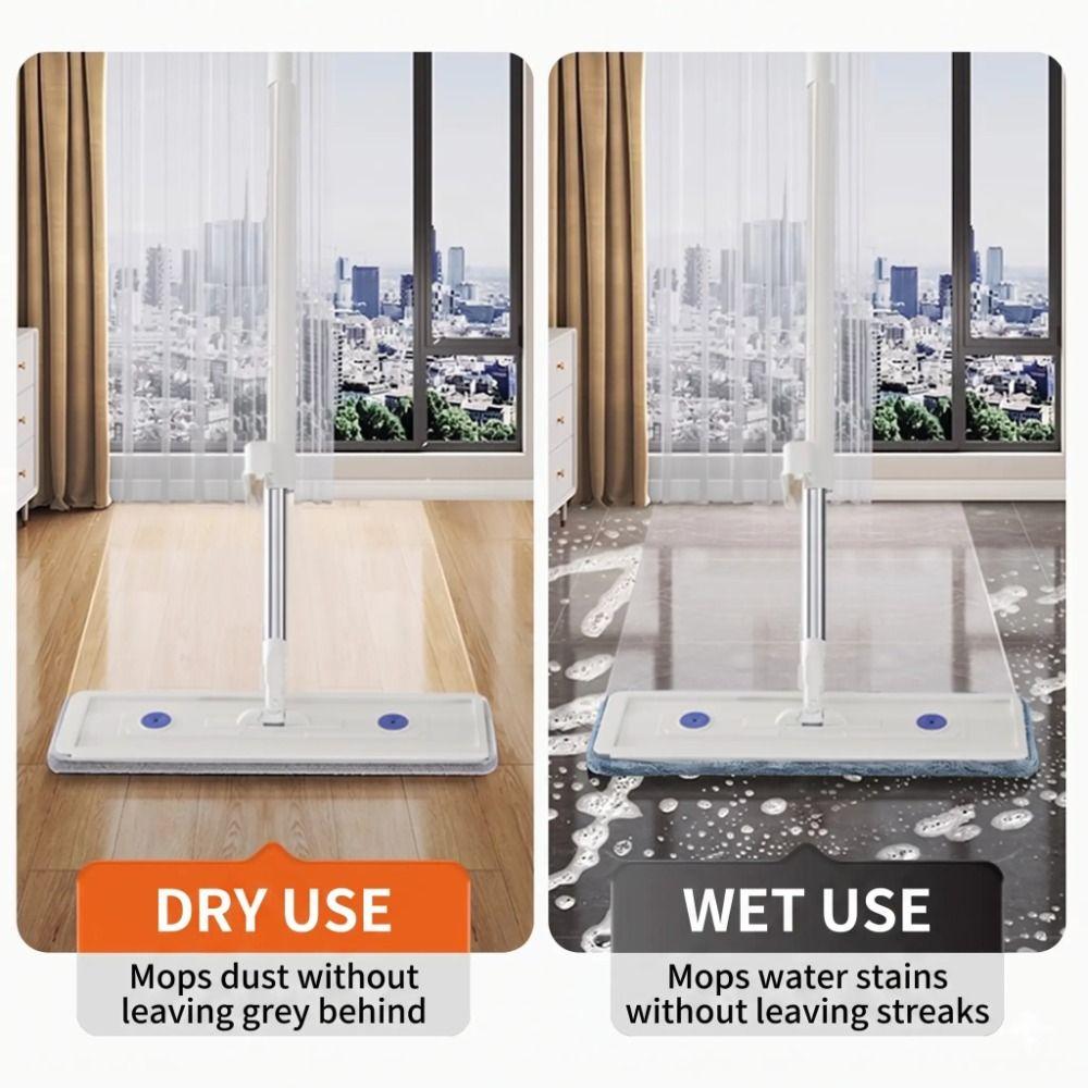 360 Degree Rotation Flat Mop 42cm Squeeze Mop Durable Hand-free Mop Cleaning Tool
