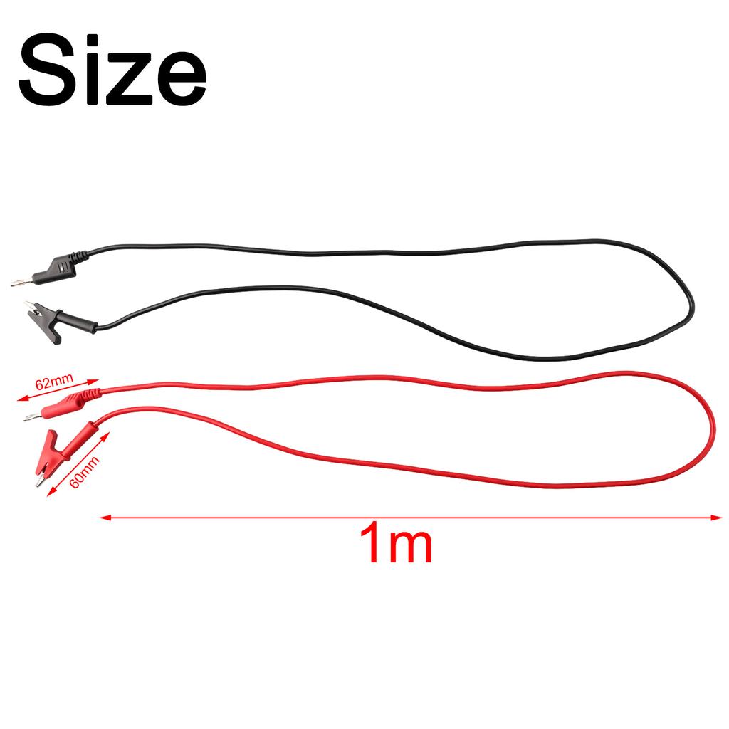Профессиональные и надежные измерительные провода с зажимом типа «крокодил» 1 метр 2 шт.