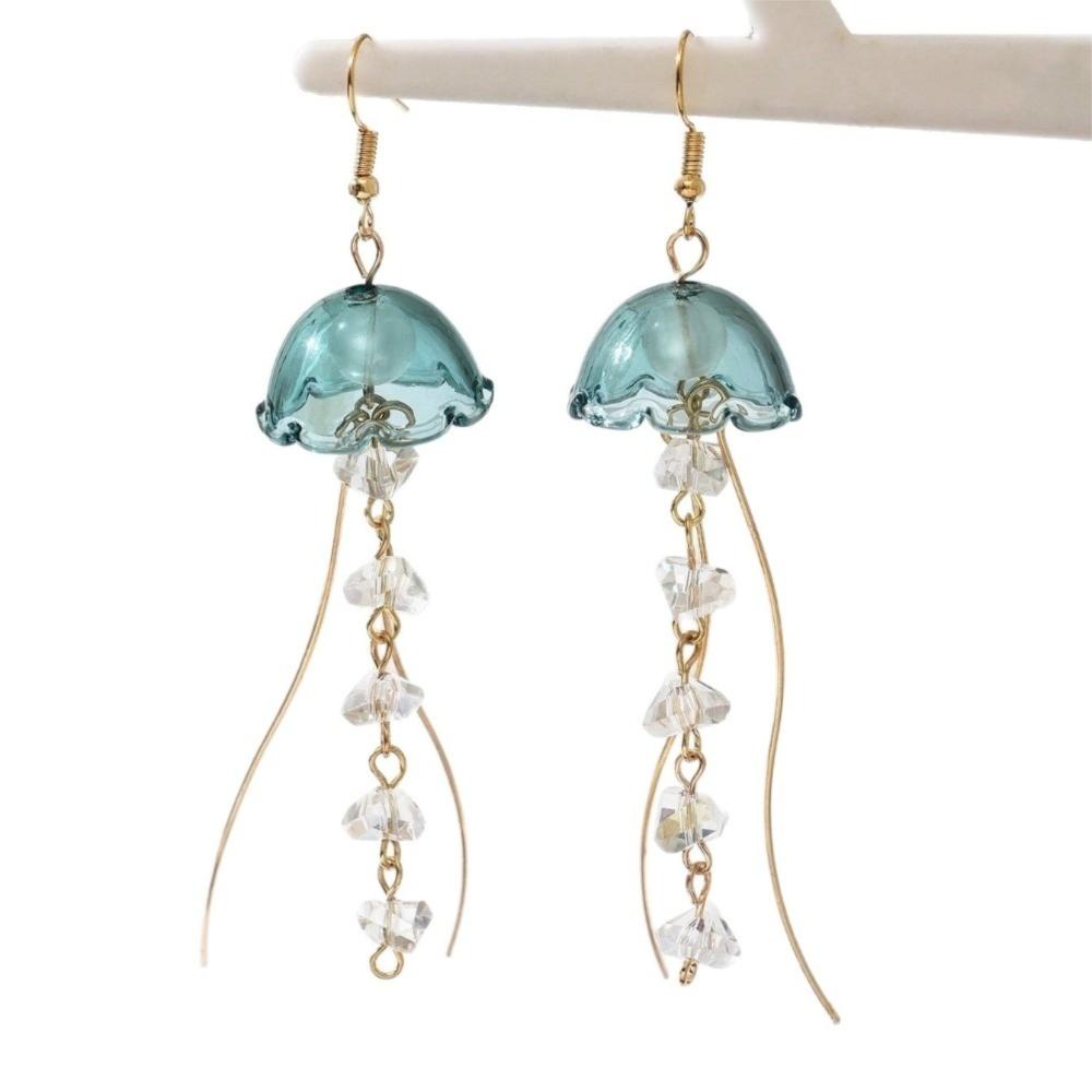 1Pair Dreamy Long Pendant Earrings Elegant Earrings Jellyfish Tassel Earrings  Jewelry Accessories