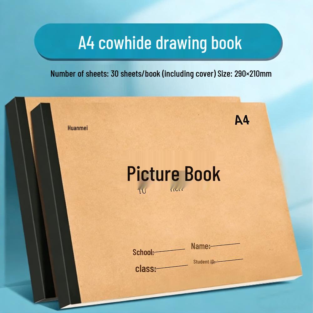 A4 Children's Eye Protection Sketch & Doodle Book - Thickened, Blank Art Paper