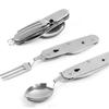 Multi Tool Portable Picnic Camp Spoon Fold Spork Fork Flatware Tableware Knife Cutlery Bottle Can Opener Multitool Outdoor