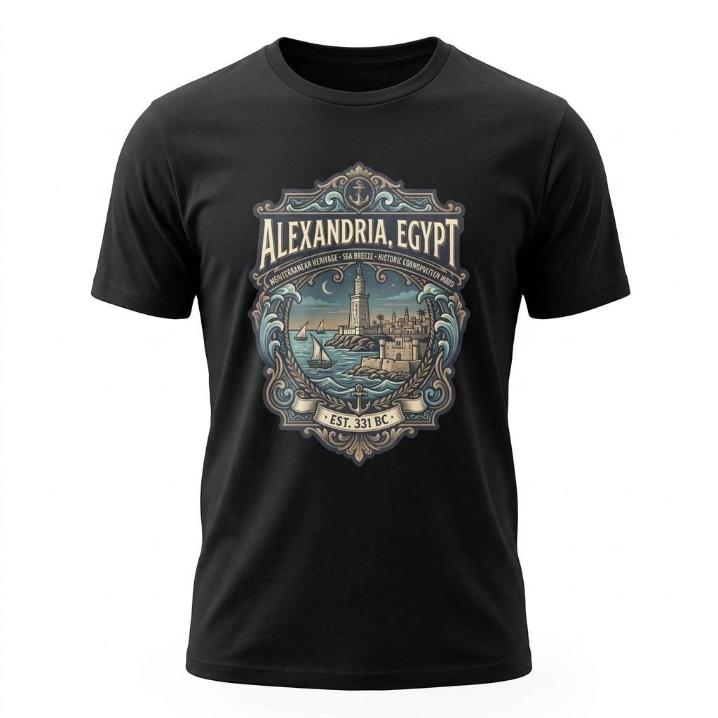 Alexandria Egypt Mediterranean Graphic T-Shirt Unisex Travel Tee