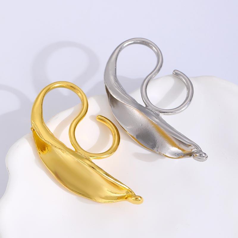 Преувеличенное нерегулярное металлическое кольцо в форме листа в стиле панк, винтажное большое открытое ювелирное изделие для женщин, роскошный дизайн, подарок на Новый год 2024 года