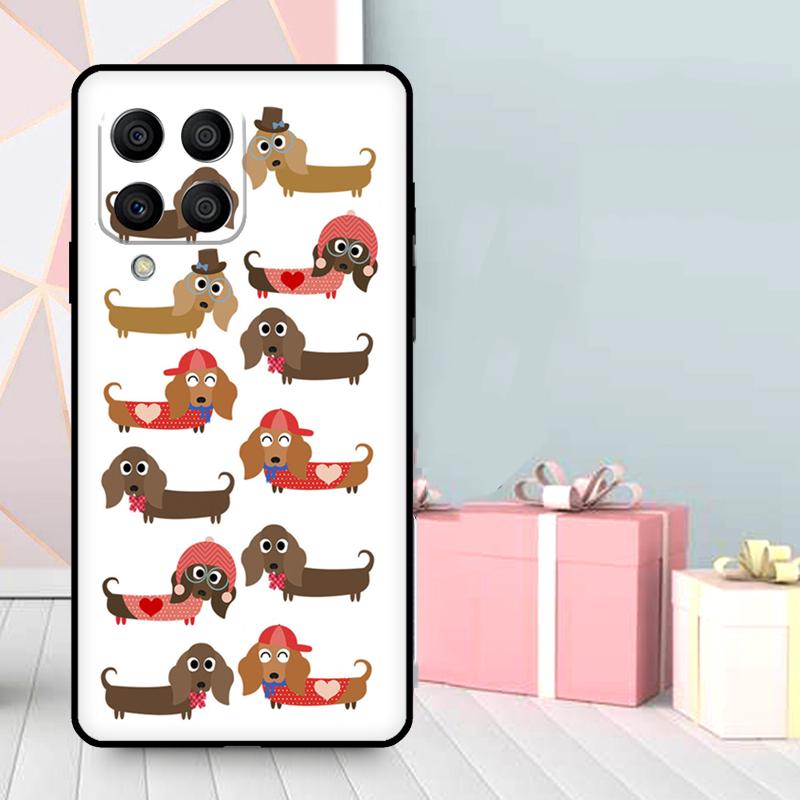 Милый Чехол с Таксой Сосиской для Samsung Galaxy M36 M12 M52 M06 M16 M56 M33 M15 M55 M31 M13 M14 M53 M32 M35 M34 M54