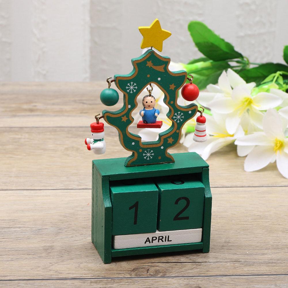 Деревянный рождественский календарь, украшение, милый креативный подарок, для гостиной, рабочего стола, домашнего интерьера, маленькая скульптура, аксессуары