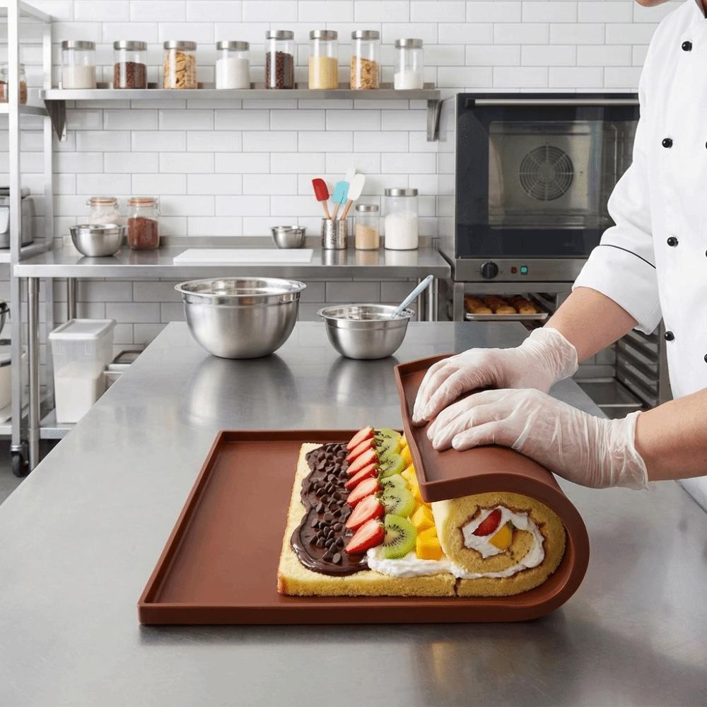 40cmx30cm Cake Roll Pad Silicone Macaron Swiss Roll Mat Reusable Silicone Baking Mat Home Kitchen