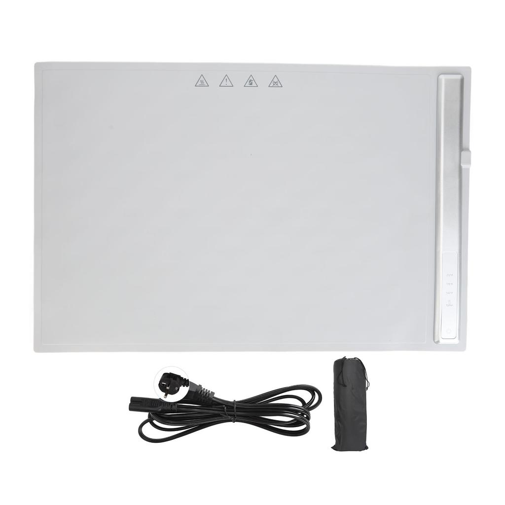 Electric Warming Tray Grey Flexible Food Warmer Foldable Silicone 15x23in 3 Temperature Touch