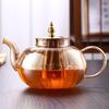 1250ML Glass Teapot Flower Tea Kettle Heat-Resistant Transparent Coffee Tea Pot with Filter Drinkware Glass Stripe Kungfu Teapot