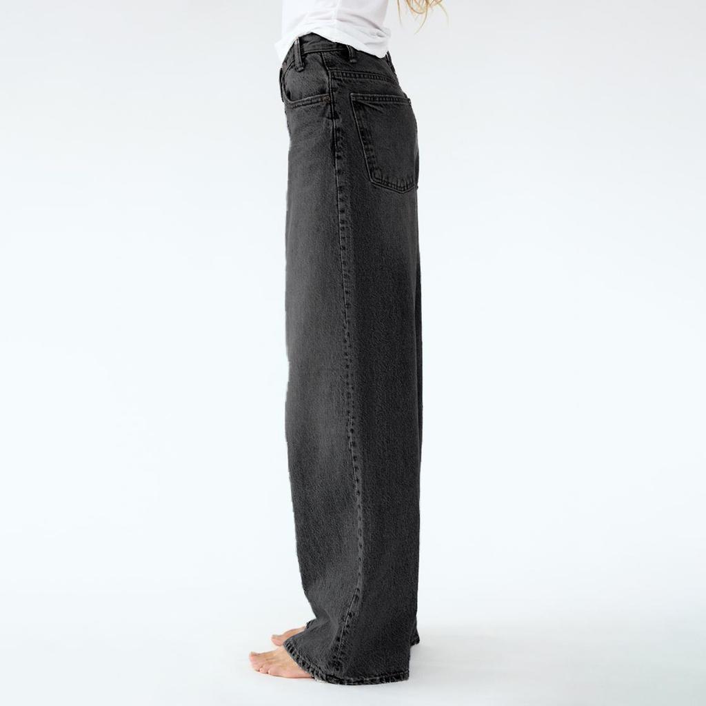 Женские свободные модные джинсы с высокой талией в стиле ретро с широкими штанинами для улицы