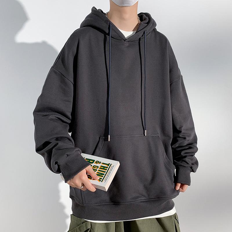 Весна и осень Новый стиль с капюшоном свободная толстовка мужская однотонная универсальная толстовка с капюшоном верхняя куртка