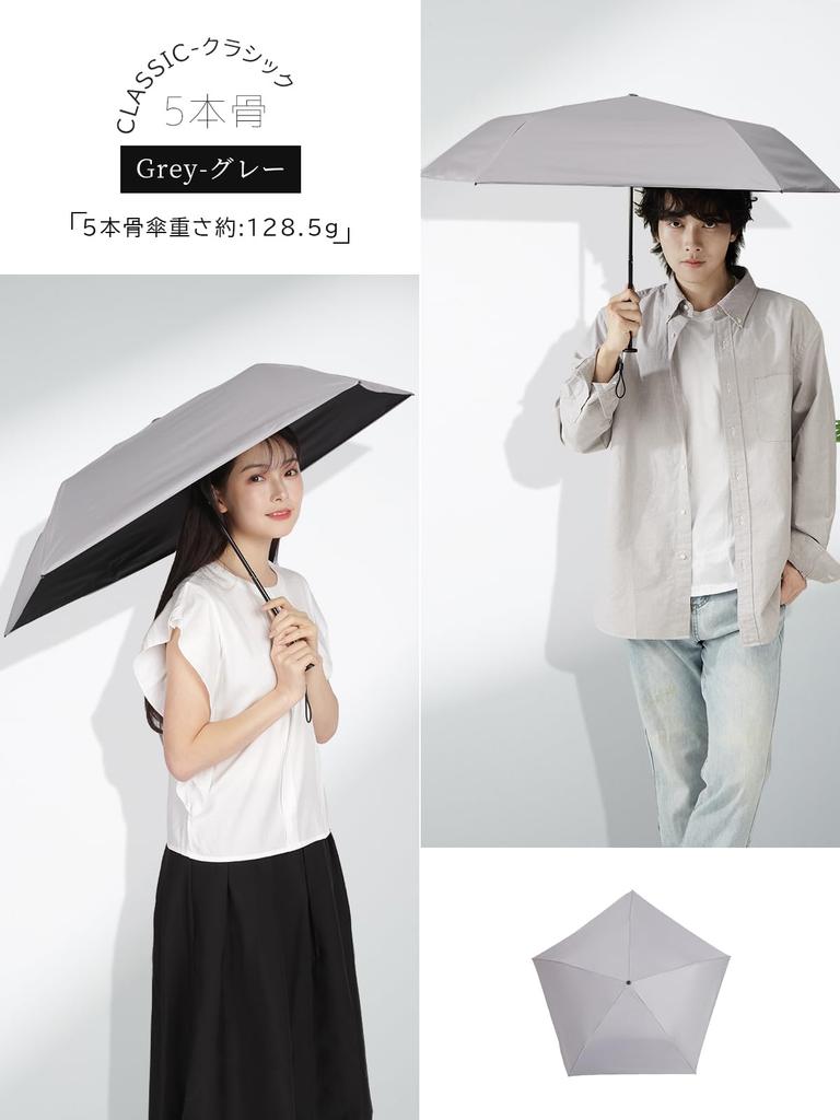 KIZAWA Carbon Fiber UV Light Folding Full Light Heat Level 5 Water Suitable for Men and Perfect for Rain or Day 5 Ribs Ultra-Lightweight Parasol,