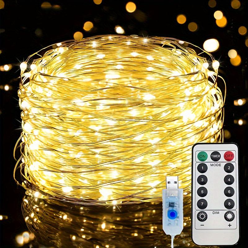 USB Гирлянда с феями 8 режимов освещения Управление с пульта ДУ Разноцветная гирлянда Идеально подходит для свадеб, спален, рождественских украшений