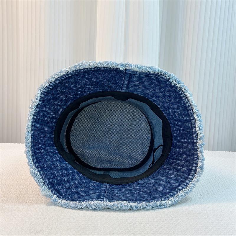 Весенняя новинка, постепенные изменения, необработанный край, вымытая джинсовая панама, женская шляпа для отдыха, солнцезащитный козырек, женская панама