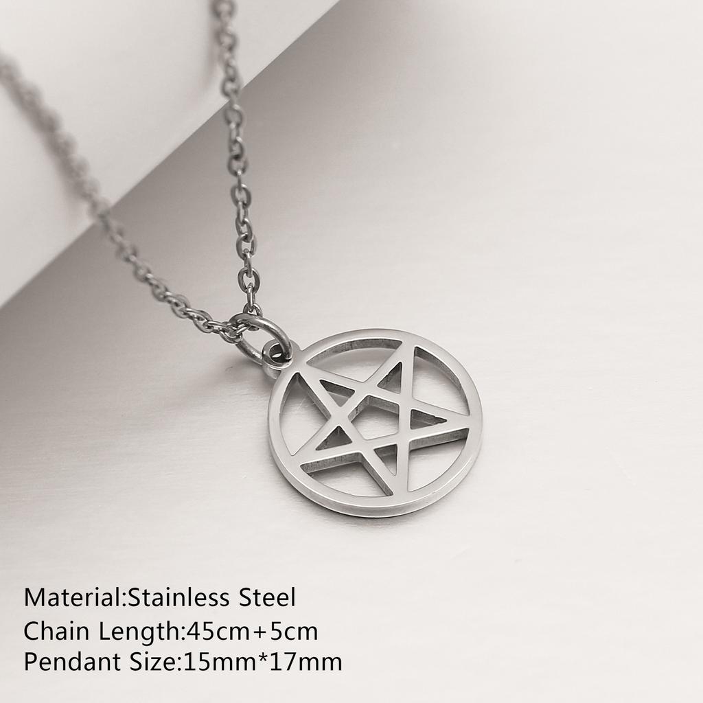 Ожерелье с пентаграммой для женщин, ювелирные изделия из нержавеющей стали, геометрические минималистские подвески, ожерелья-чокеры Para Mujer