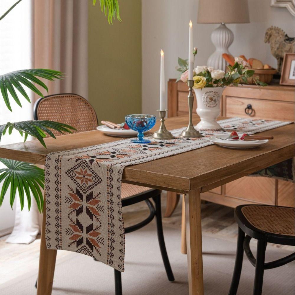 Непромокаемая хлопковая льняная дорожка для стола, льняное покрытие для стола, скатерть-флаг для кухни
