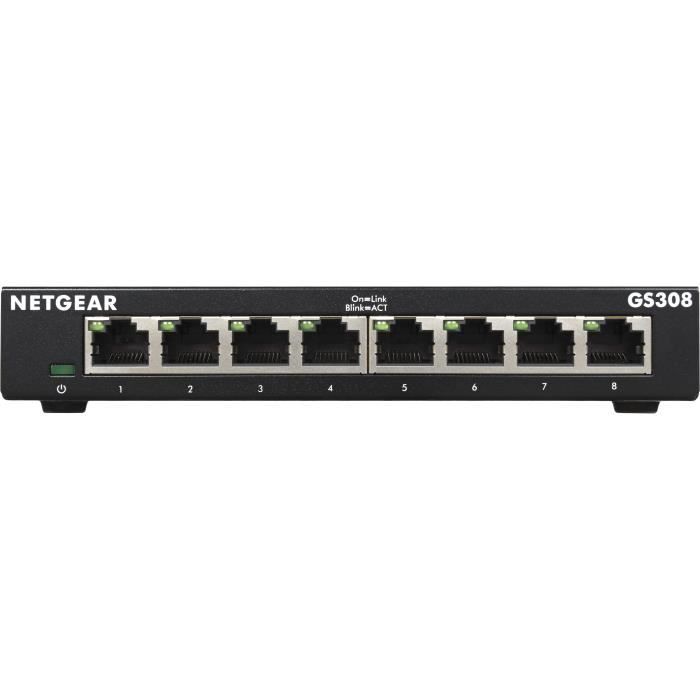 Коммутатор NETGEAR GS308-300PES Ethernet Металлический 8 портов Gigabit (10/100/1000)