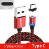 USLION Магнитный кабель Светодиодный нейлоновый кабель Micro USB Type C Зарядное устройство для Iphone USB-C Магнитный шнур Type-C