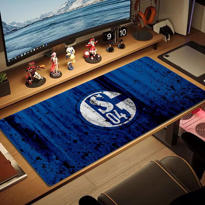 FC Schalke 04 Большой Коврик для Мыши Большой Игровой Коврик для Стола Нескользящий Коврик для Ноутбука Планшета Большой Коврик для Мыши XXL Коврик Мини-ПК Игровой Коврик с Заблокированным Краем