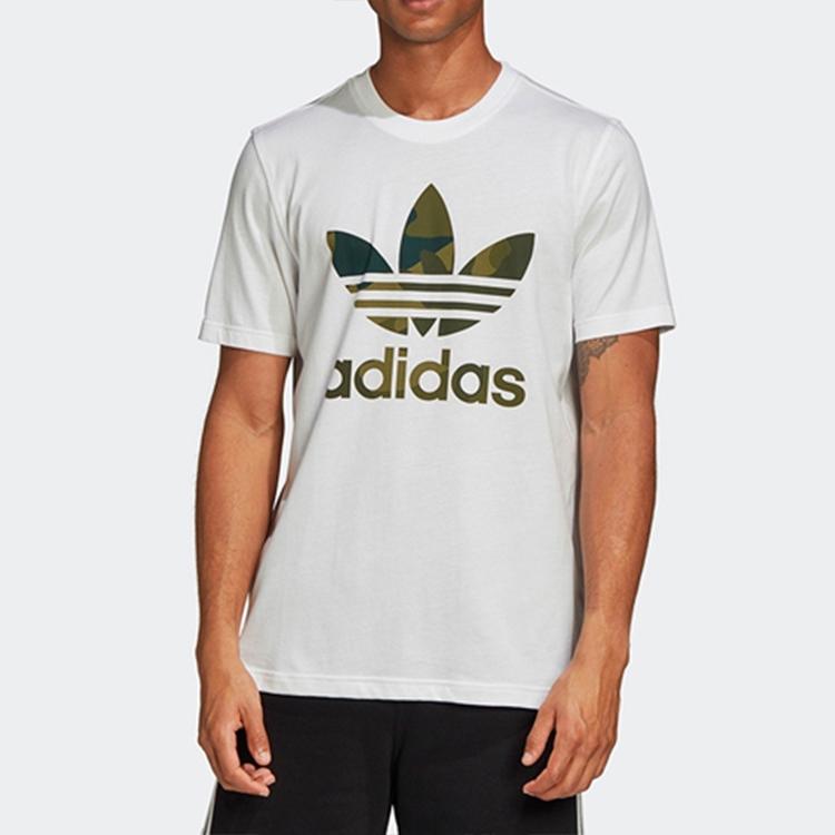 Adidas Футболка с коротким рукавом Originals Trefoil Logo Casual для мужчин, белые FM3337