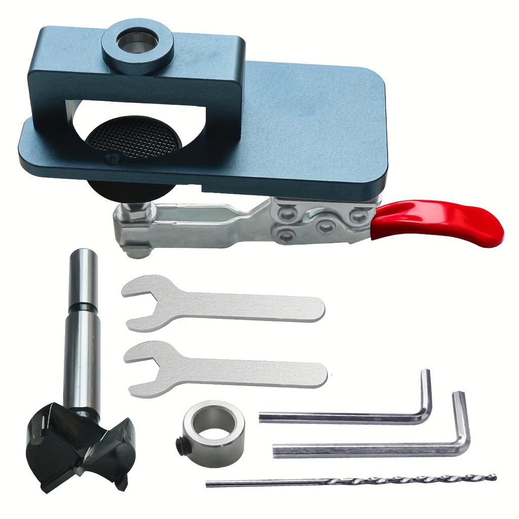 1 комплект 35 мм кондуктор для сверления петель, кондуктор для сверления скрытых петель, шаблон для пробивки отверстий под петли из алюминиевого сплава, локатор для дверей и шкафов