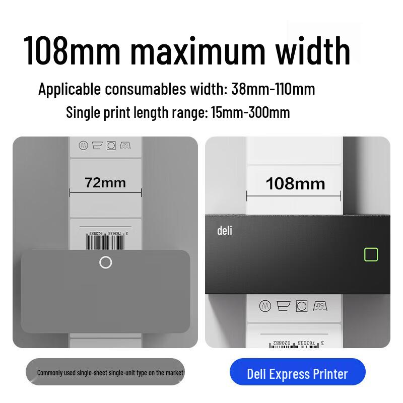 Deli GE410 108mm Thermal Label & Waybill Printer - USB CN plug (adapter included)