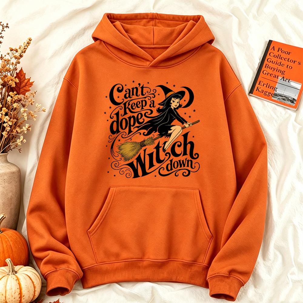 Cute Halloween Witch Graphic Hoodies Women Autumn Loose Sweatshirt Vintage Casual Long Sleeve Pullover Funny Spooky Streetwear