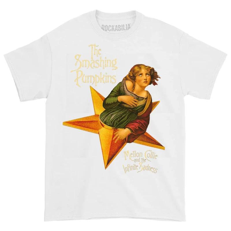 2025 Классическая футболка группы The Smashing Pumpkins, рок-музыка, мужская, женская, повседневная футболка, футболка с коротким рукавом, топы, летняя одежда