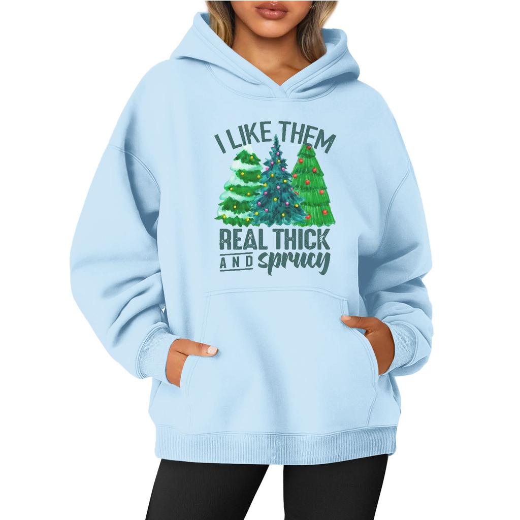 Women's O-neck Long Sleeve  Printed Top Solid Color Hoodie